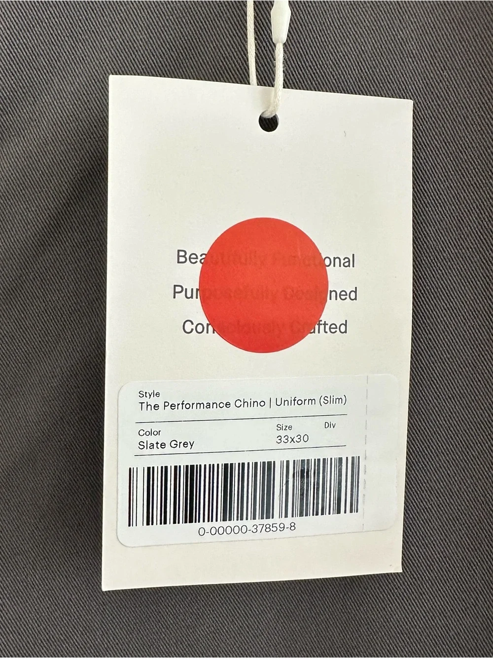 Everlane The Performance Chino‎ Pant Slim in Slate Grey Size: 33x30, NWT
